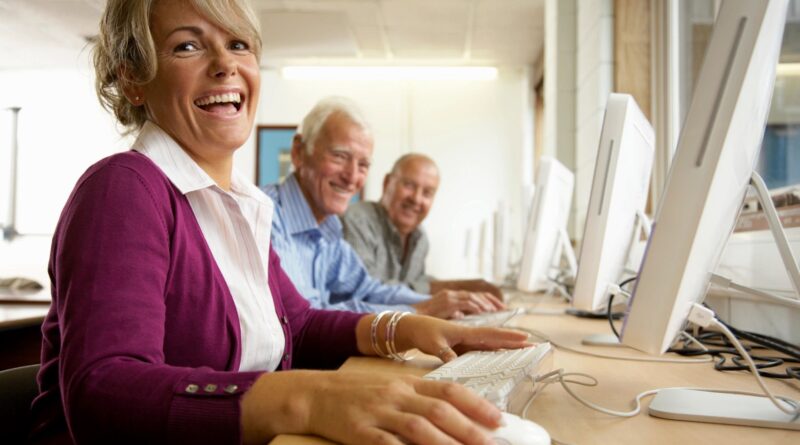 Seniors Working on Computers