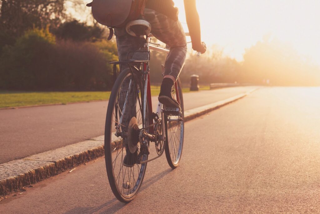 A person biking