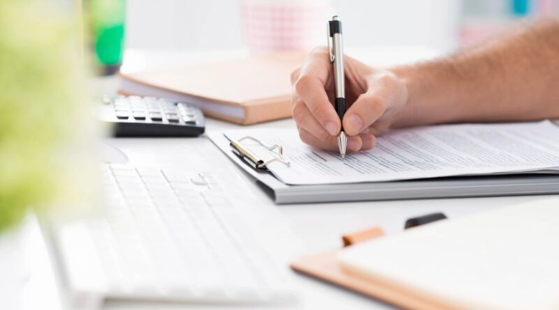 Writing in a notebook