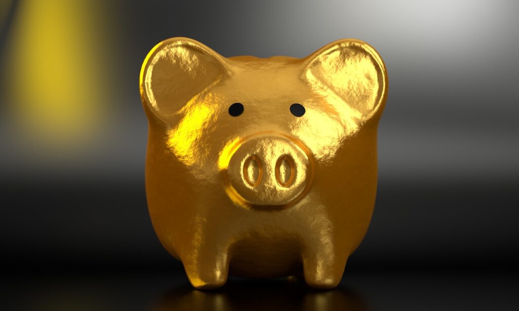 gold piggy bank