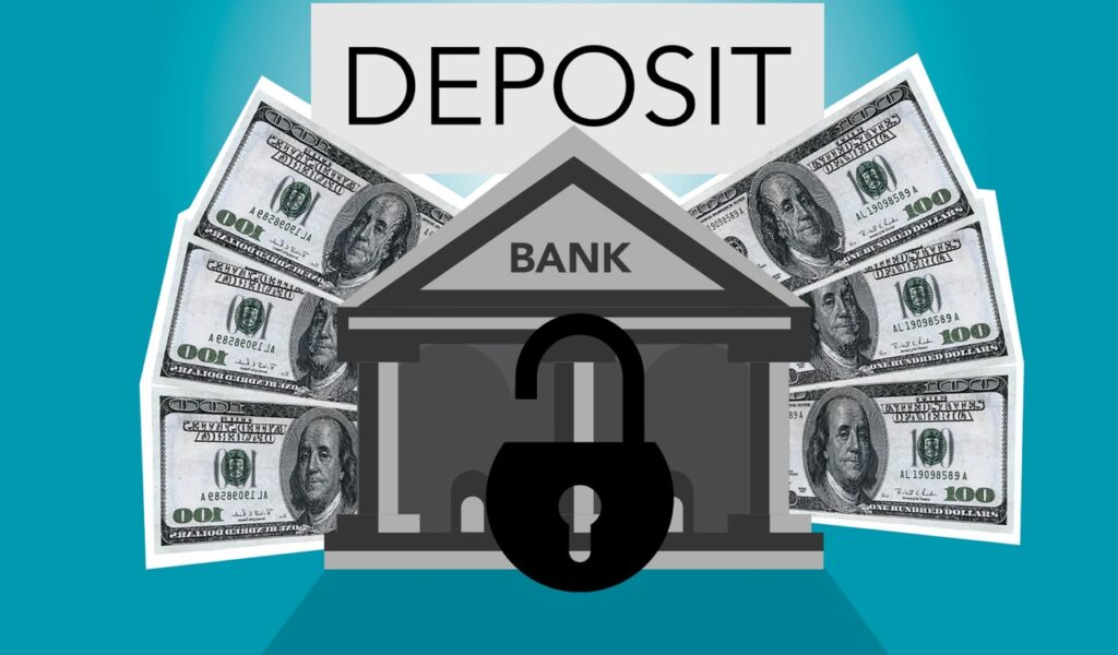 image of money and deposit at bank