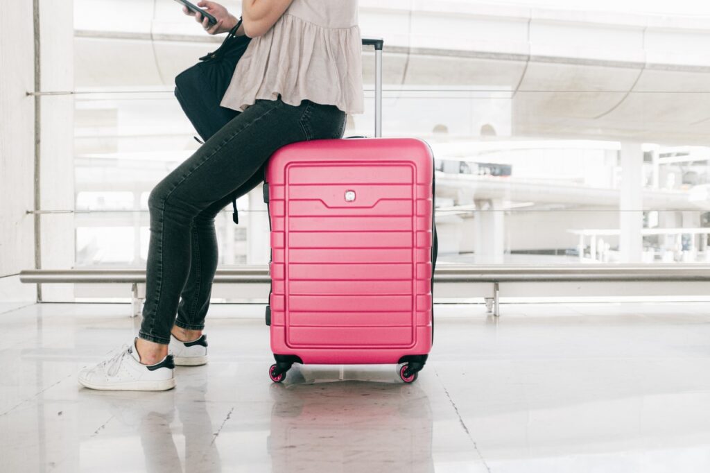 pink suitcase