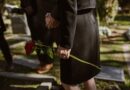 widow at cemetery