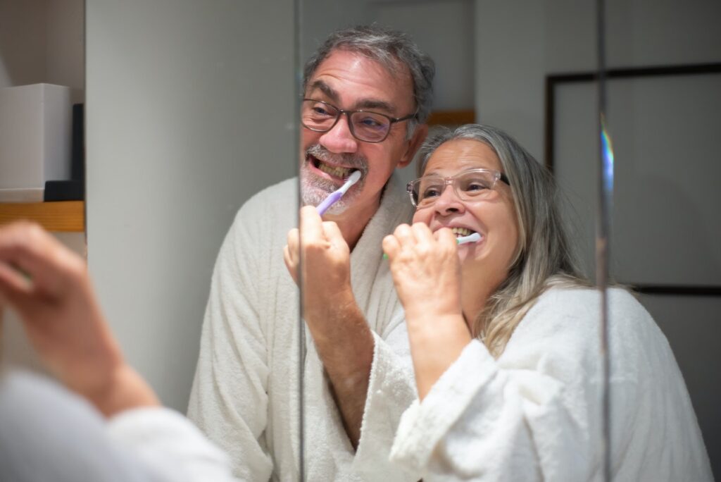 brushing teeth