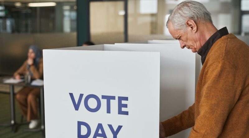 senior man voting