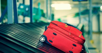 suitcase on baggage carousel