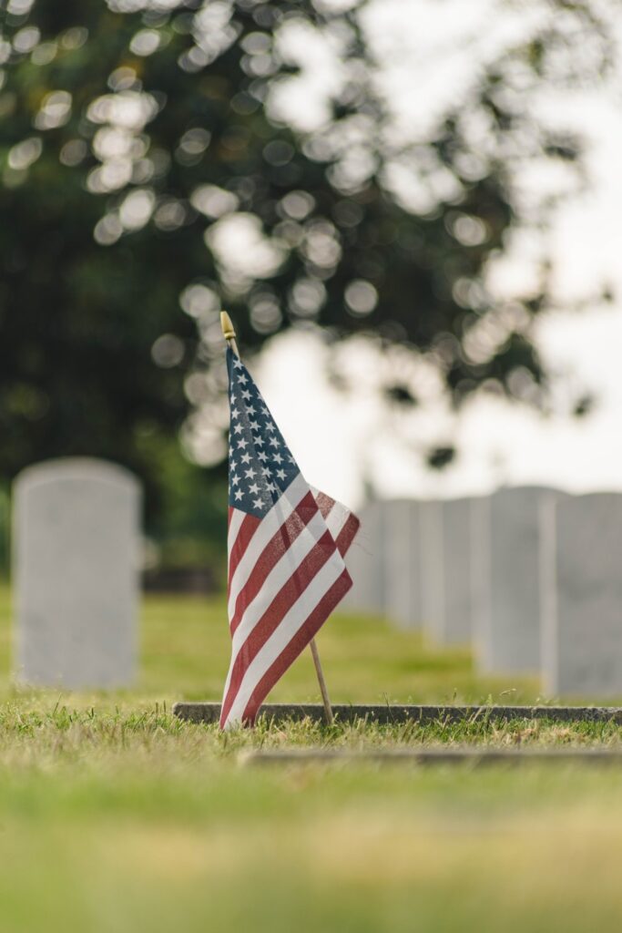 flag in cemetary