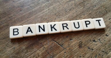 letters spelling out bankrupt