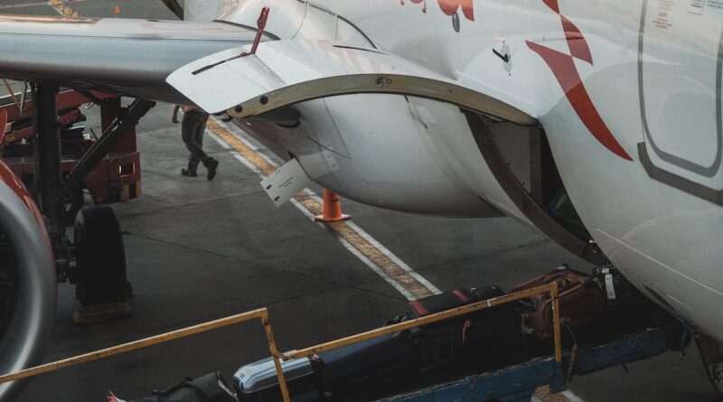 luggage being loaded onto plane