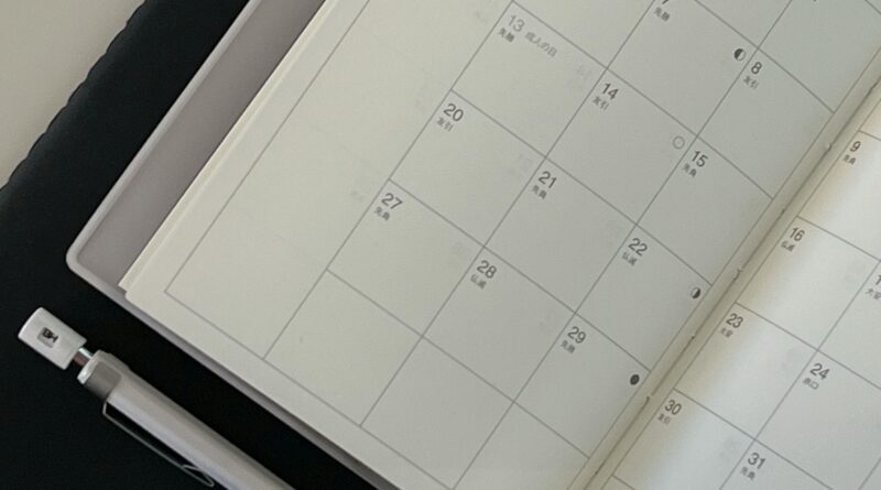 calendar showing January