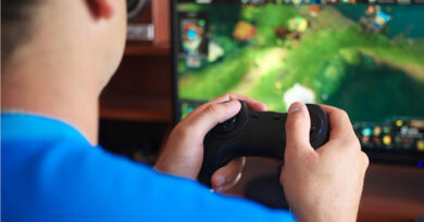 person playing video game