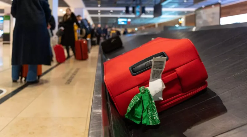 suitcase with ribbon