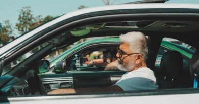 senior man driving