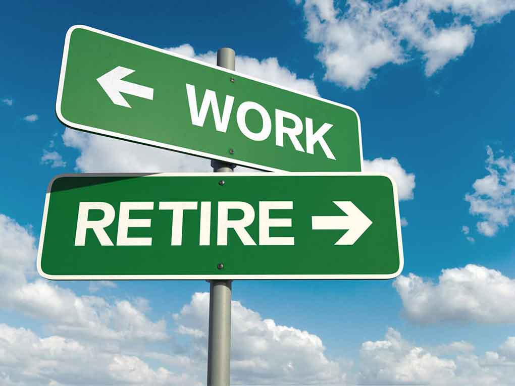 signs pointing work or retirement